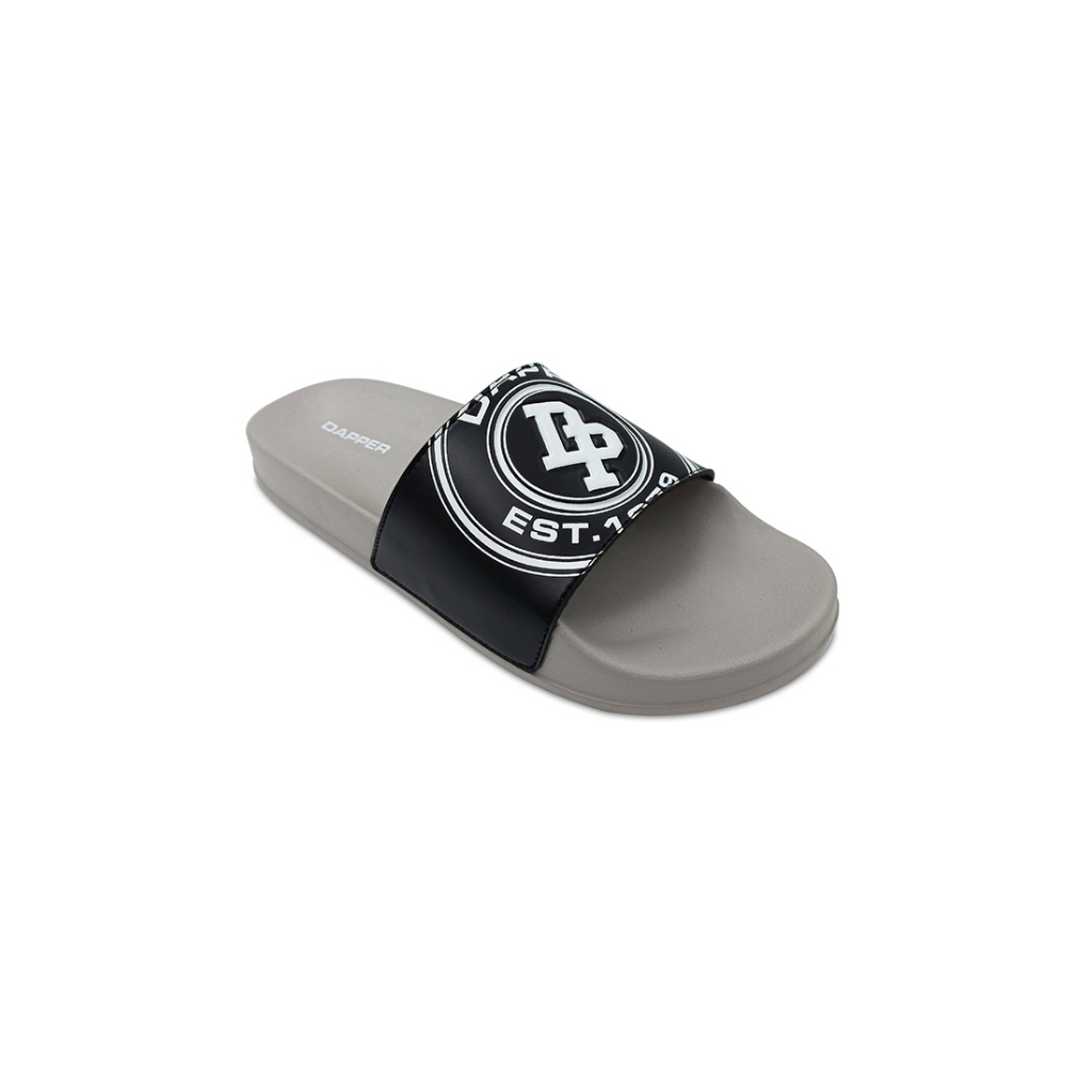 dapper-รองเท้าแตะ-dp-logo-stamp-pool-slide-sandals-สีดำ-เทา-hska1-1651sl