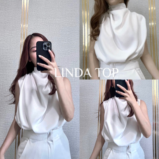 LINDA TOP | เสื้อคอเต่าแขนกุดสีขาว