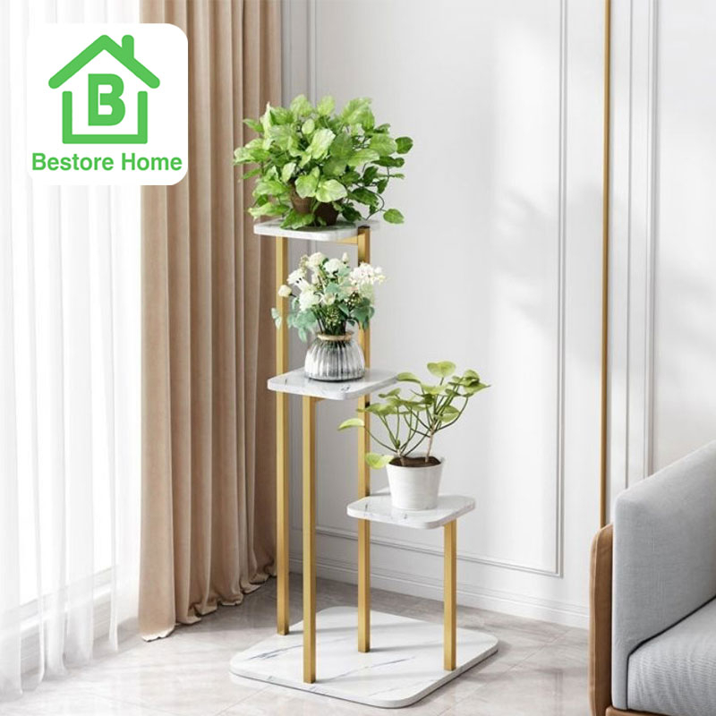 bestore-home-ชั้นวางกระถางต้นไม้-วางของโชว์-ลายหินอ่อน-สไตล์-modern-luxury-ตกแต่งบ้าน-เรียบง่ายและหรูหรา