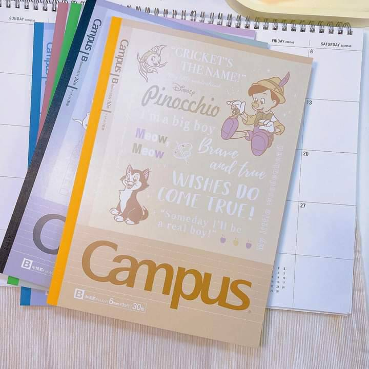 สมุด-campus-disney-limited-edition-b5-ลิขสิทธิ์แท้จากญี่ปุ่น-ขนาด-6-มม-จำนวน-35-แผ่น