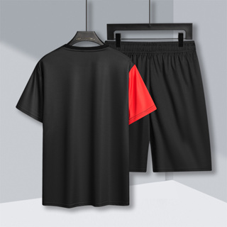ภาพขนาดย่อของภาพหน้าปกสินค้าเสื้อ+กางเกง ยี่ห้อชุดเซ็ทเสื้อกางเกง ใส่ง่ายเบาพร้อมกางเกงสีดำพิมพ์ลาย + ธง Logoช้าง จากร้าน sportshub_ บน Shopee
