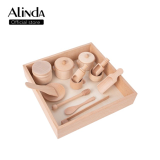 Montessories Childrend  sensory box toy  loose part มอนเตสซอรี่ ของเล่น ชุดครัวไม้