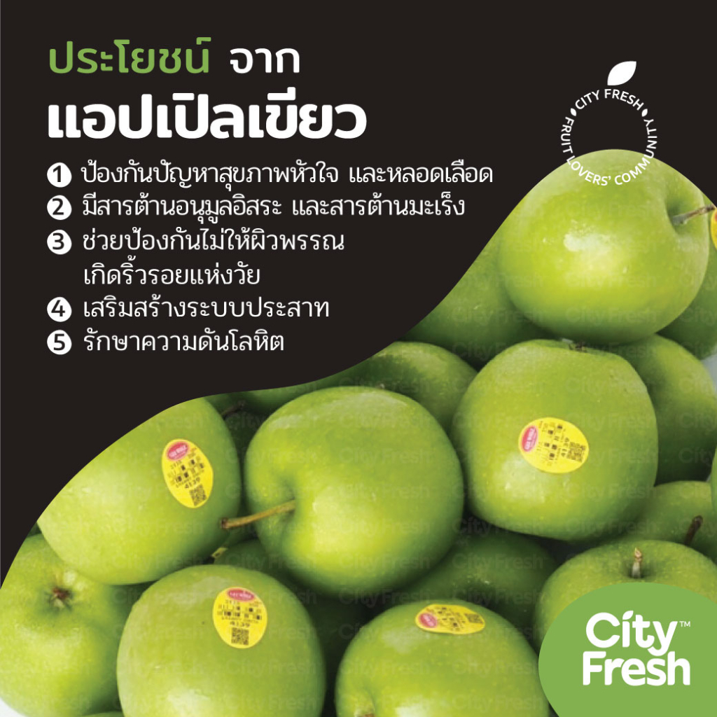 cityfresh-แอปเปิลเขียว-apple-granny-smith-จากนิวซีแลนด์-ผลไม้นำเข้า