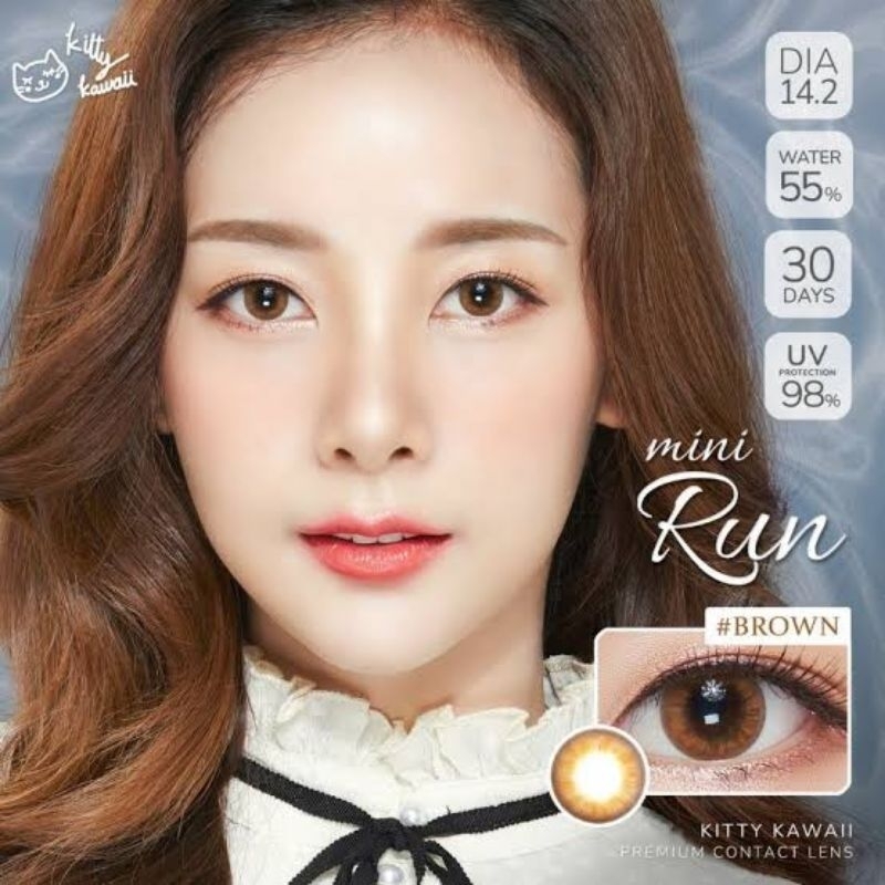 kitty-kawaii-๑-mini-run-ค่าปกติ-สายตา-00-ถึง-1000-brown-gray-contactlens-บิ๊กอาย-คอนแทคเลนส์-ราคาถูก-แถมตลับฟรี