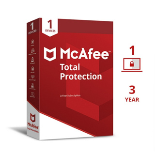 MCAFEE ซอฟแวร์ Antivirus Total Protection 1 Device 3 Year รุ่น MTP1D3Y-BOX (สนใจทักแชทสอบถามสินค้าก่อนนะครับ)