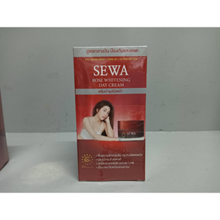 (1กล่อง มี6ซอง) ครีมเซวาแบบซอง SEWA ROSE WHITENING DAY CREAM SPF 50+ PA++++เซวาโรเซ่ ไวท์เทนนิ่ง เดย์ครีม