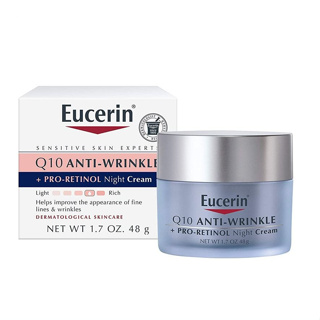 Eucerin, Q10 Anti-Wrinkle Face Creme + Pro-Retinol ครีมทากลางคืน ขนาด 48 g