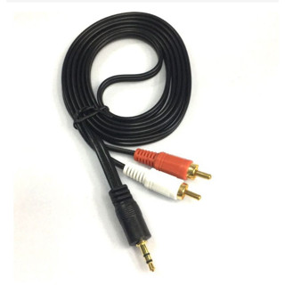 สาย RCA เข้า 1 ออก 2 สายส่งสัญญาณเสียง Av 3.5mm ยาว 3 m aux av สาย av 1 ออก 2 rca aux สัญญาณเสียง สายบัวสองสาย