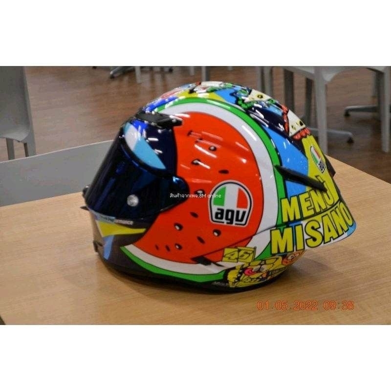 หมวกกันน็อคลายแตงโมงาน-1-ต่อ-1-valentino-rossi-สีแดง-ลายพิซซ่า-เพจ-8m-online-ทำความเร็วสูงขับบิ๊กไบค์น้ำหนักเบา