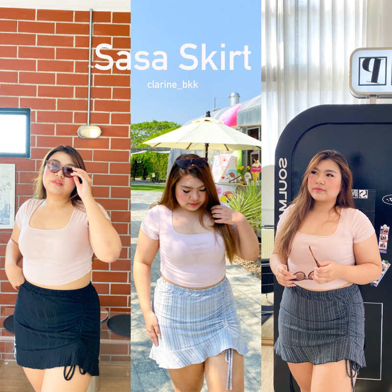 ลดล้างสต๊อค-sasa-skirt-กระโปรงสาวอวบ-ผ้ายืด