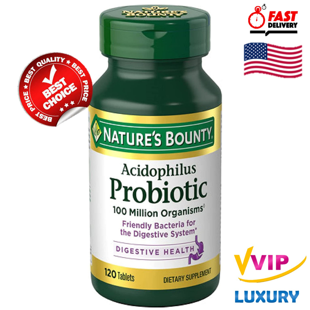 Nature's Bounty Acidophilus Probiotic 100 Million Organisms 120 Tablets