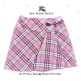 กระโปรงลายสก็อตสีชมพู #Burberry ของแท้