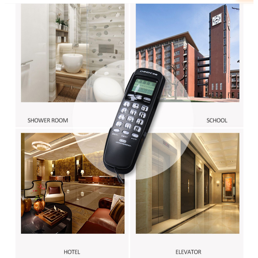 chino-e-โทรศัพท์โรงแรมบ้านโทรศัพท์พื้นฐานติดผนังแสดงผู้โทรขนาดเล็กขนาดเล็ก
