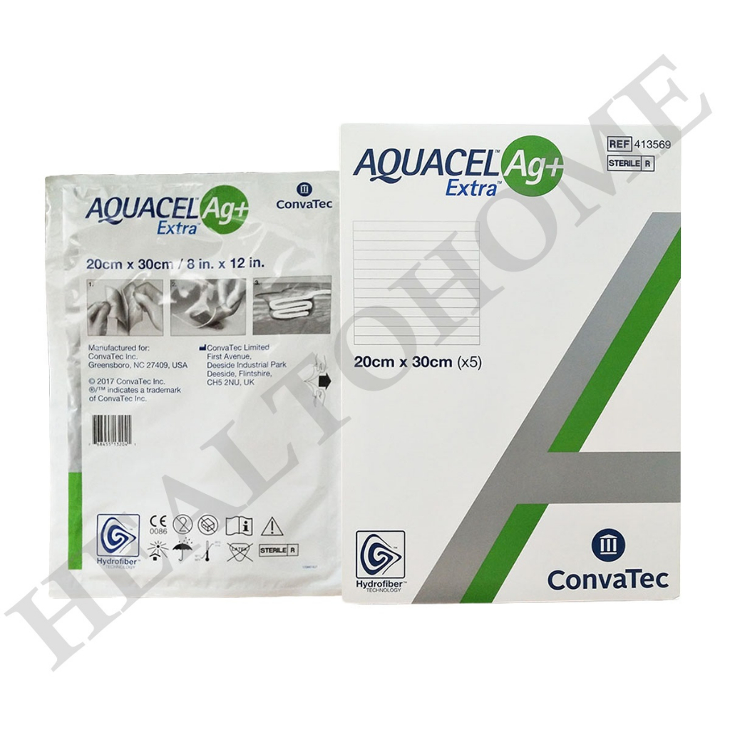 Aquacel Ag+ Extra แผ่นแปะแผลกดทับ ขนาด 20x30 ซม. (1 แผ่น) **ตัดแบ่งได้