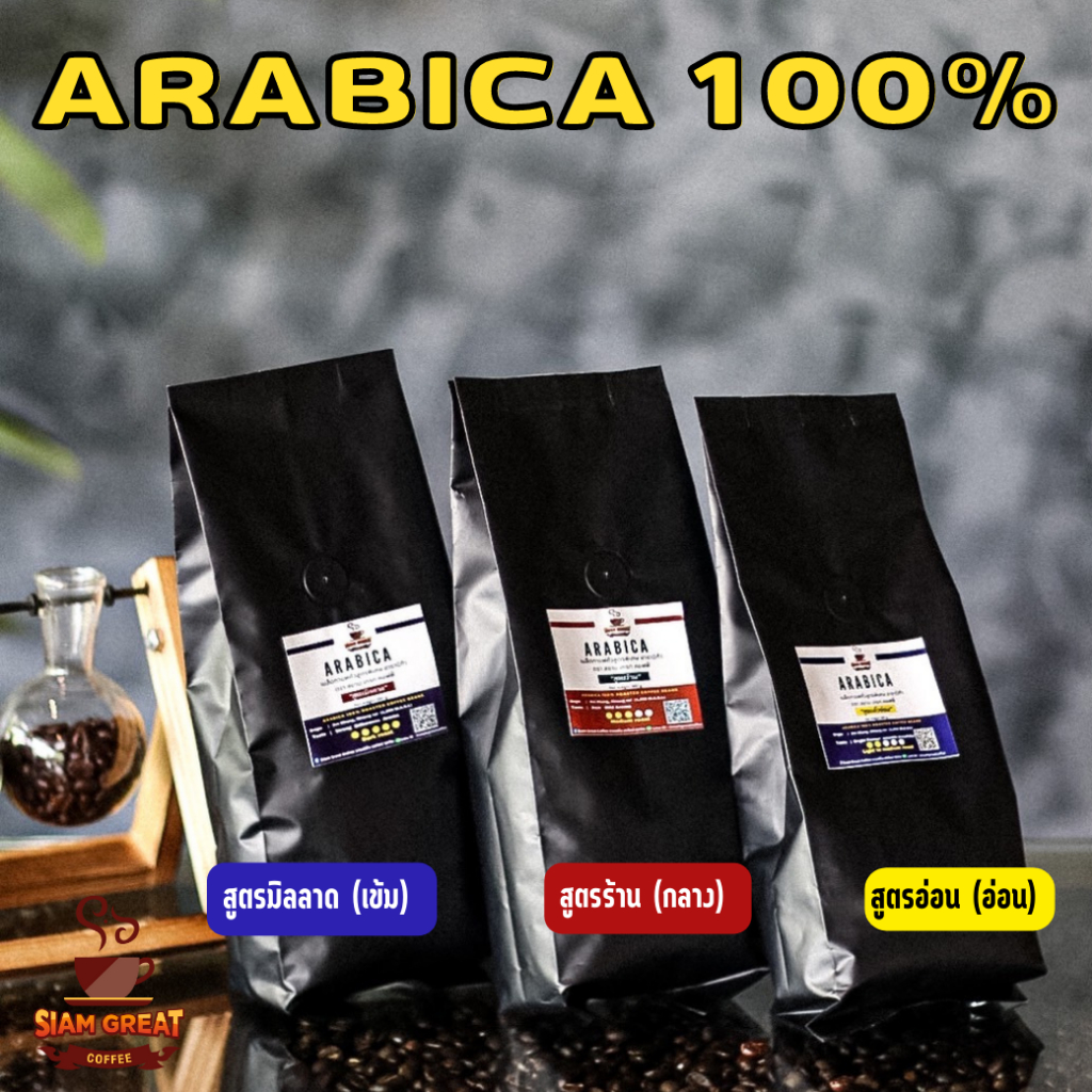 ภาพหน้าปกสินค้าเมล็ดกาแฟ Arabica 100 % ดอยช้าง บรรจุถุง วาล์วดำ 250 g.