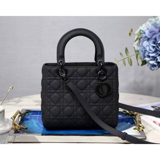 Dior Medium Ultra-Matte LADY DIOR Bag(Ori) size 24x20x11 cm.