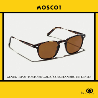 MOSCOT แว่นกันแดด มอสคอต รุ่น GENUG สีกรอบ SPOT TORTOISE GOLD สีเลนส์ COSMITAN BROWN ไซซ์ 50 ของแท้ มีประกัน