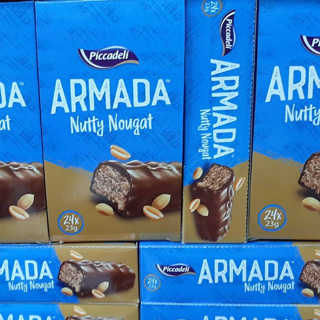 ARMADA Nutty Nougat อาร์มาด้า นัทตี้ นูกัต (นูกัตผสมถั่วลิสงเคลือบช็อคโกแลต) ตราพิคคาเดลี 12x21 g