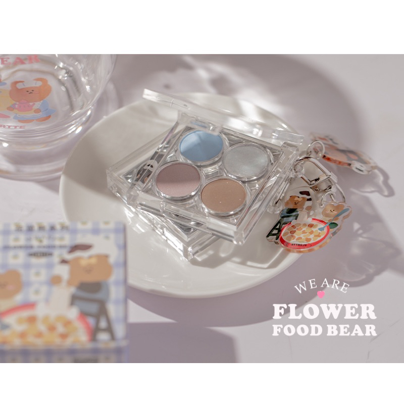 พร้อมส่ง-flortte-flower-food-bear-พาเลทอายแชโดว์-4-สี-แฟนตาซีฟ้า-ม่วง