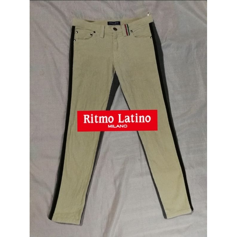 กางเกง-ขายาวผ้ายืด-ritmo-latino-milano-brand-2nd-สกินนี่-size-s-แท้มือสองกระสอบนำเข้า