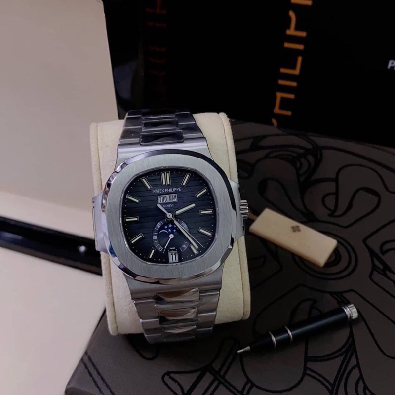 นาฬิกา-patek-phillips-nautilus-swiss-1-1-โรงงาน-ppf-ใส่สลับแท้