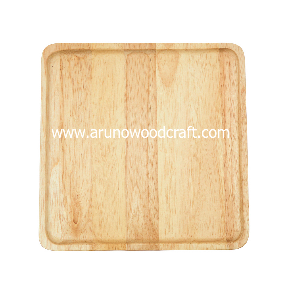 จานเหลี่ยมยางพาราจัตุรัส-l-rubber-wood-square-plate