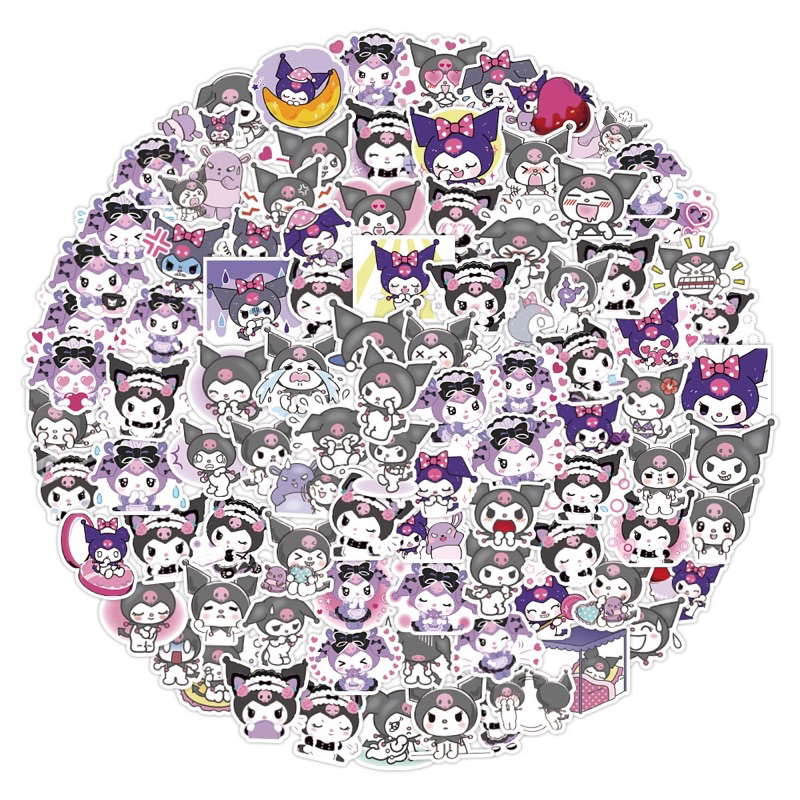 สติ๊กเกอร์-kuromi-488-คุโรมิ-60ชิ้น-ซานริโอ้-sanrio-สติ้กเกอร์-มายเม-เมโลดี้-mymelody-มายเมโลดี้-คิด-คิต-ตี้-hello-kitty