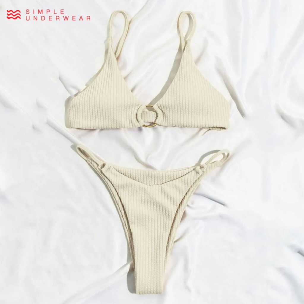 170 Simple Underwear bikini บิกินี่ ผ้ารองเล็ก แต่งห่วง | Shopee Thailand