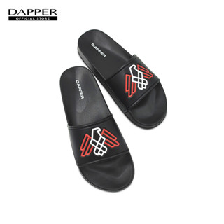 DAPPER รองเท้าแตะแบบสวม Eagle Embossed Pool Slide Sandals สีดำ (HSKR1/1652SL)