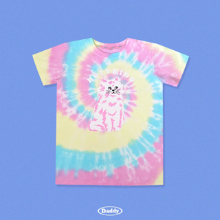 DADDY | Holy Kids T-Shirt เสื้อยืดมัดย้อม สีพาสเทล ลายน้องแมว สุดน่ารัก
