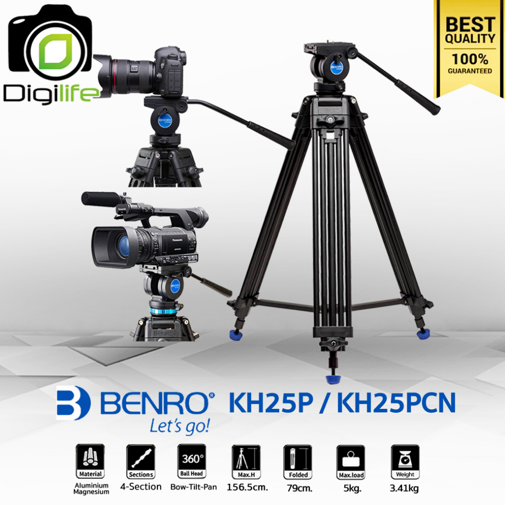 benro-tripod-kh25p-kh25pcn-แถมฟรี-led-ring-10นิ้ว-มูลค่า-590บาท-ขาตั้งกล้อง-หัวน้ำมัน-ขาตั้งกล้องวิดีโอ