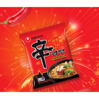 มาม่าเกาหลี 🌶️ SHIN RAMYUN นงชิน ชินรามยอน 120g บะหมี่กึ่งสำเร็จรูปเกาหลี รสเผ็ด 신라면