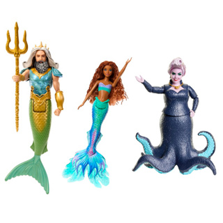(ของแท้100%) Disney The Little Mermaid Ariel, King Triton &amp; Ursula Dolls, Set of 3 Fashion Dolls
