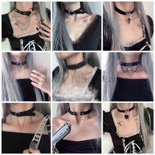 🔥Sale🔥Choker Punk โชกเกอร์พั้งค์ หนัง PU สร้อยคอ Unisex ออกงานปาร์ตี้