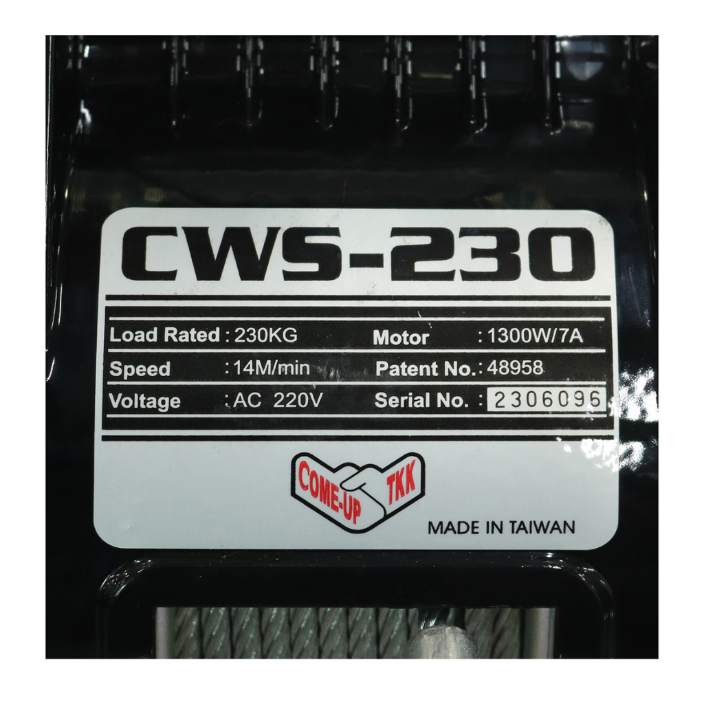 cws-230-รอกสลิงไฟฟ้าแบบแขวน-ยกได้-80kg-220v-comeup