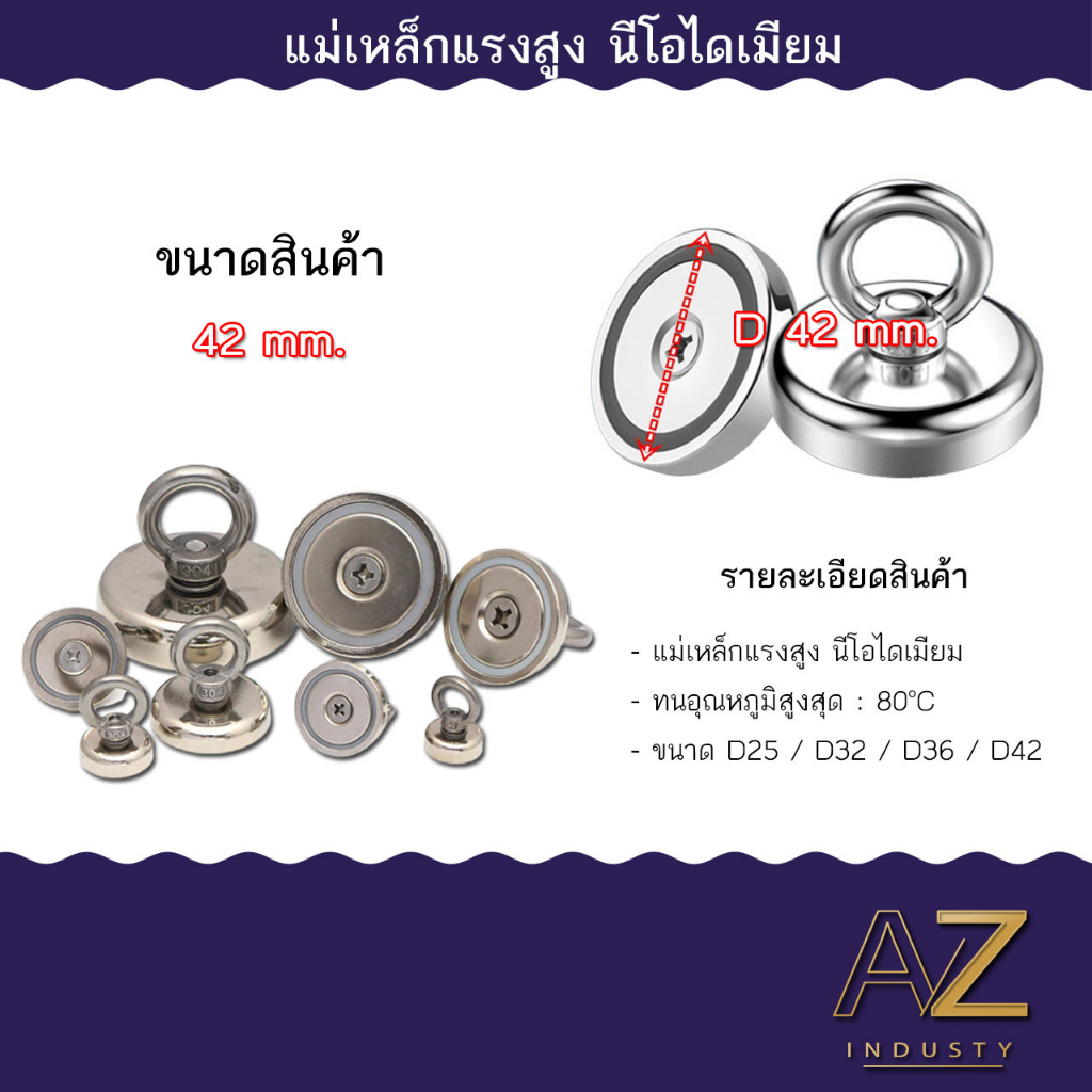 แม่เหล็กแรงดูดสูง-แม่เหล็กของ-neodymium-recovery-ขนาดสินค้า-d25-d32-d36-d42-พร้อมส่ง