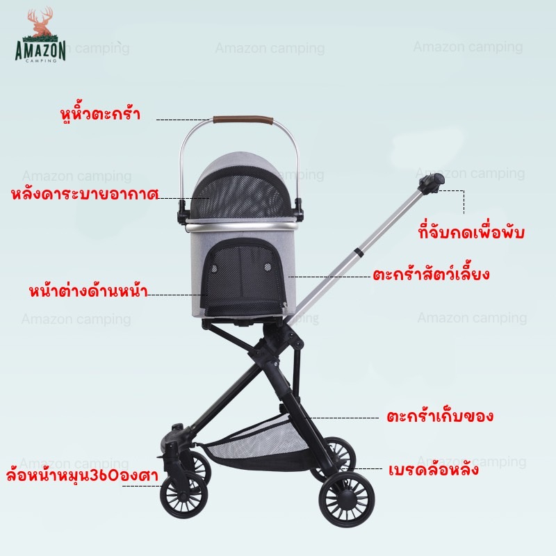 hello-baby-รถเข็นสุนัขและแมว-pc700-ที่จับปรับความสูงได้-4-ระดับ-รับน้ำหนักได้-10kg-ด้ามจับแข็งแรง