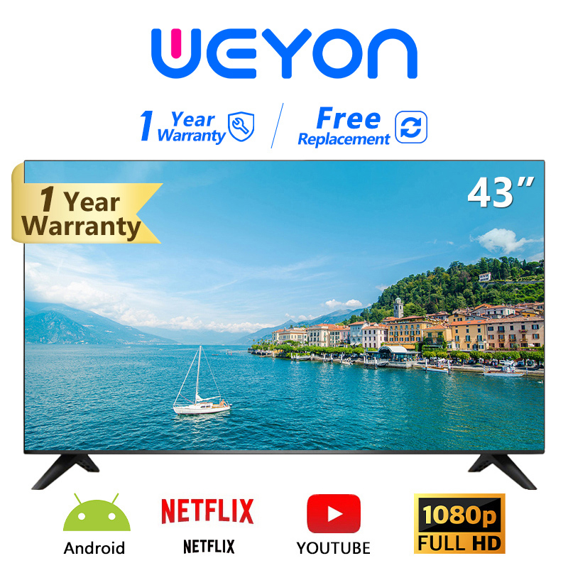 ภาพหน้าปกสินค้าWEYON ทีวี LED 40/43 นิ้ว Smart TV FULL HD แอนดรอยด์ทีวี ดูNetflix Youtube ประกันศูนย์ 1 ปี W-40wifi จากร้าน gtsuperstore บน Shopee