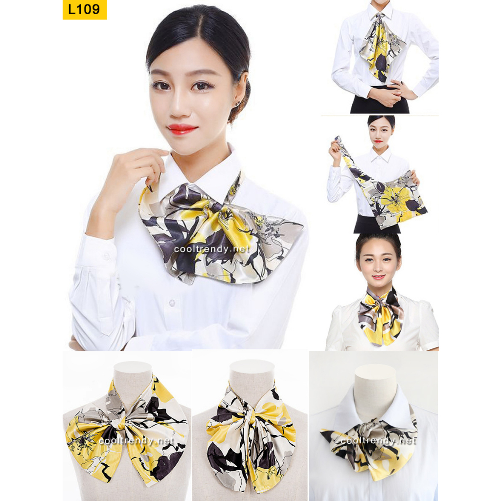cooltrendy-ผ้าพันคอสำเร็จรูป-ผ้ายูนิฟอร์ม-uniform-scarf-โทนสีเหลือง