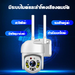 ภาพขนาดย่อของภาพหน้าปกสินค้ากล้องวงจรปิดไร้สาย indoor/outdoor 5MP FULL Color Mini PTZ IP Camera แบบโดม กล้องวงจรปิดกันน้ำ ทนแดด หมุนได้ 360 องศา จากร้าน smartcameraip บน Shopee