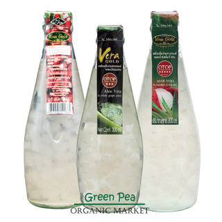 VERA GOLD ALOE VERA DRINK เวร่า โกลด์ เครื่องดื่ม ขนาด 300 ml. น้ำว่านหางจระเข้ อร่อยกับเนื้อ ว่านหางจระเข้ ไม่เจือสีสัง