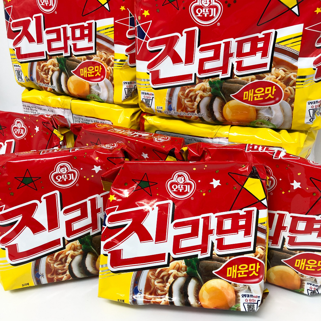 มาม่าเกาหลี-โอโตกิ-จินรามยอนเผ็ด-1-แพ็ค-5-ห่อ-jin-ramen-spicy-บะหมี่กึ่งสำเร็จรูป