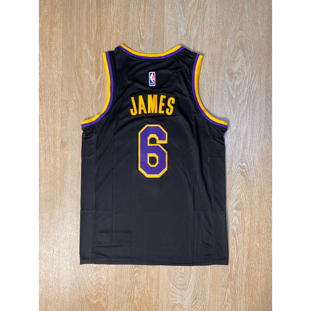 เสื้อบาส-lakers-james-6-เสื้อดำ-เบอร์ม่วง