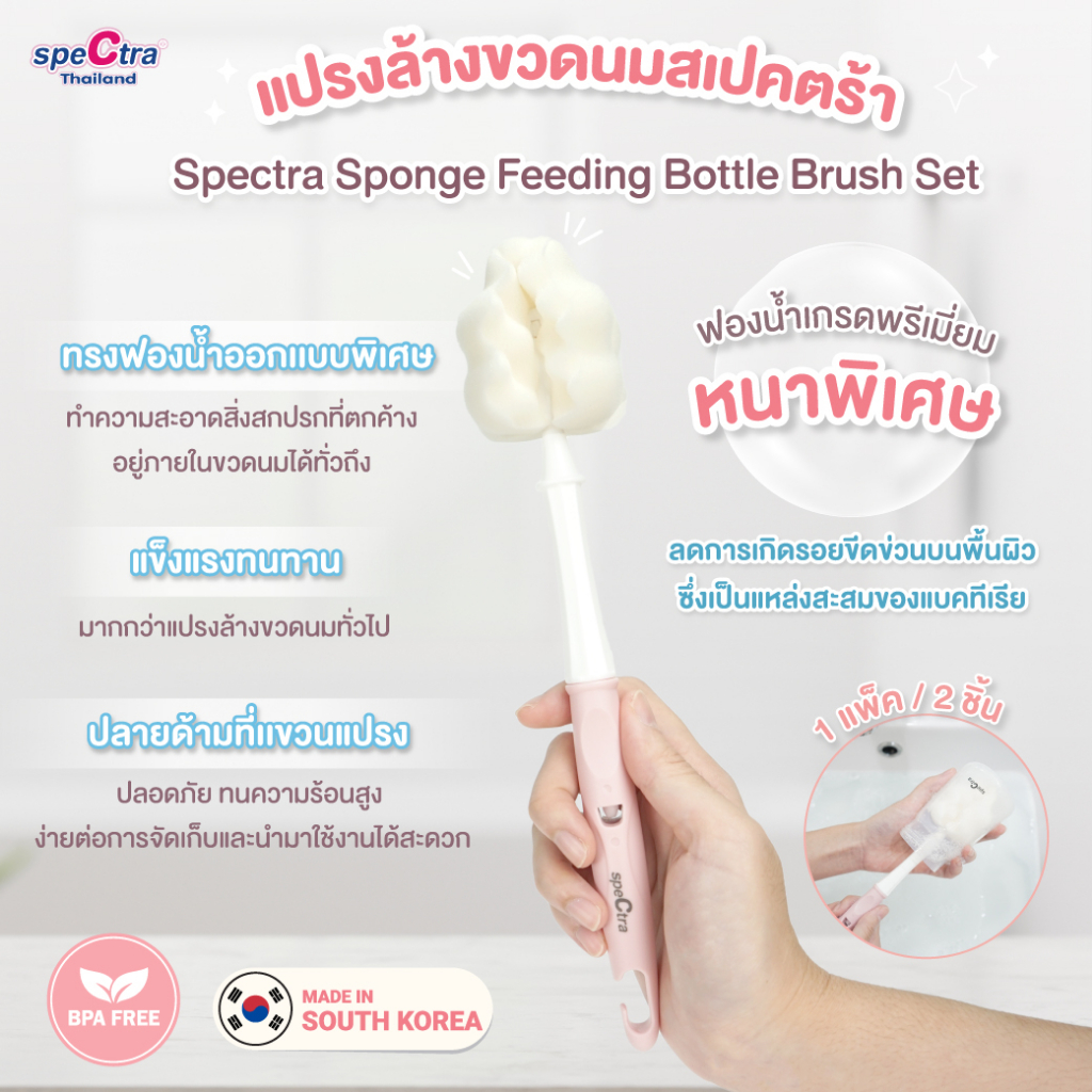 spectra-แปรงล้างจุกนมและแปรงล้างขวดนม