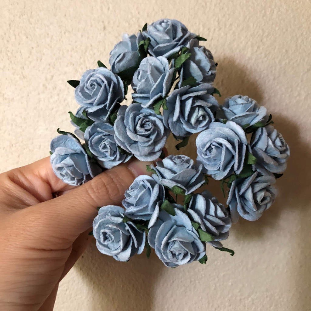 ดอกไม้กระดาษสาดอกไม้กุหลาบขนาดกลางสีฟ้า-50-ชิ้น-ดอกไม้ประดิษฐ์สำหรับงานฝีมือและตกแต่ง-พร้อมส่ง-f49-2