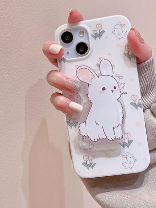 เคส สำหรับ ไอโฟน เคสซิลิโคน สินค้าพร้อมส่งจากไทย สำหรับ Iphone 14 13 12 11 Pro max กระต่ายขาวหูยาว TPU-S1287