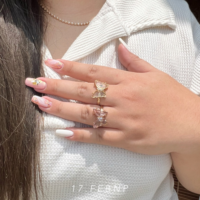 แหวนผีเสื้อ-ยูนาบีสุดน่ารักกก-ปรับขนาดได้