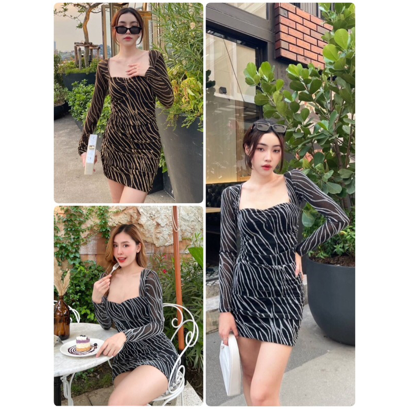 fk-mini-dress-มินิเดรส-แขนยาว-คอเหลี่ยม-วิ้ง-กลิตเตอร์-ลุคแพง-ได้เวลา-dinner