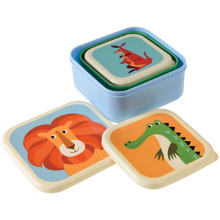 ชุดกล่องใส่อาหารขนาดเล็ก 3 ใบ Rex London Colourful Creatures Set of 3 Snack Boxes สินค้านำเข้าจาก UK