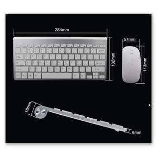 ชุดคีย์บอร์ดเมาส์ไร้สาย Keyboard&amp;Mouse Wireless Ultra Thin KS-800 แป้นพิมพ์ภาษาอังฤกษ/ไทย สำหรับโน๊ตบุ๊ค/Computer
